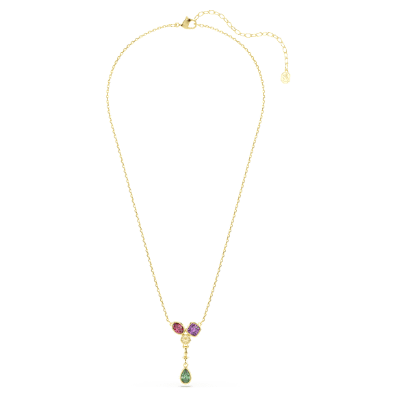 Imber Y pendant, Mixed cuts, Multicolored, 18K gold finish - Swarovski, 5753261