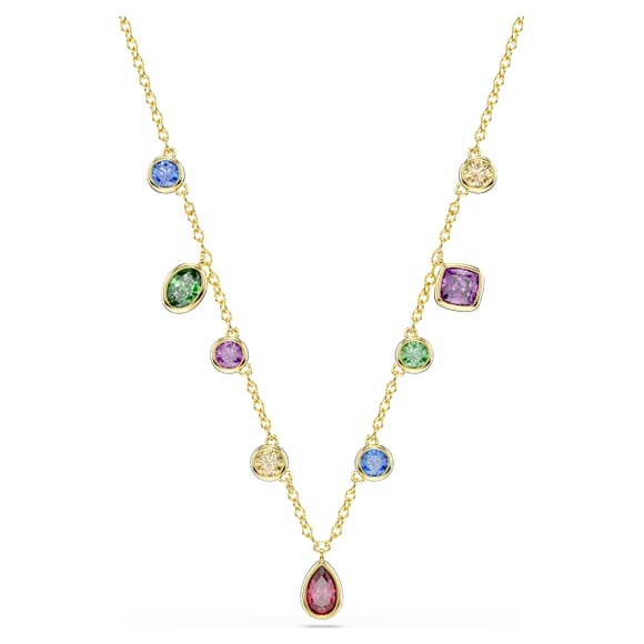 Imber necklace, Mixed cuts, Multicoloured, 18K gold finish - Swarovski, 5753274