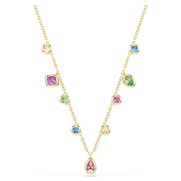 Imber necklace, Mixed cuts, Multicoloured, 18K gold finish - Swarovski, 5753274