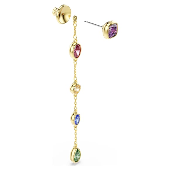 Imber drop earrings, Mixed cuts, Multicolored, 18K gold finish - Swarovski, 5753289
