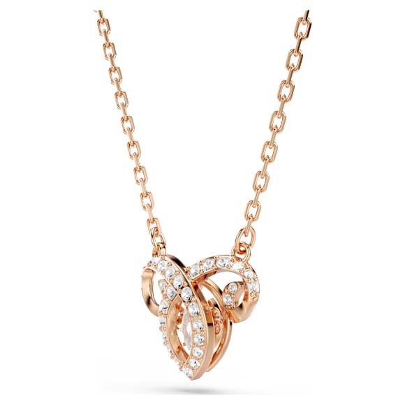 Chinese Zodiac pendant, Mixed cuts, White, 18K rose gold finish - Swarovski, 5753321