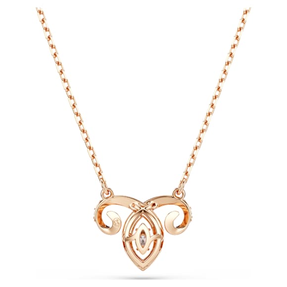 Chinese Zodiac pendant, Mixed cuts, White, 18K rose gold finish - Swarovski, 5753321