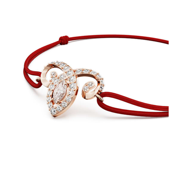 Chinese Zodiac ブレスレット, ミックスカット, レッド, 18Kローズゴールドコーティング - Swarovski, 5753324