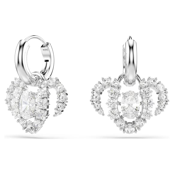 Chinese Zodiac ドロップピアス, ミックスカット, ホワイト, ロジウム・プレーティング - Swarovski, 5753325