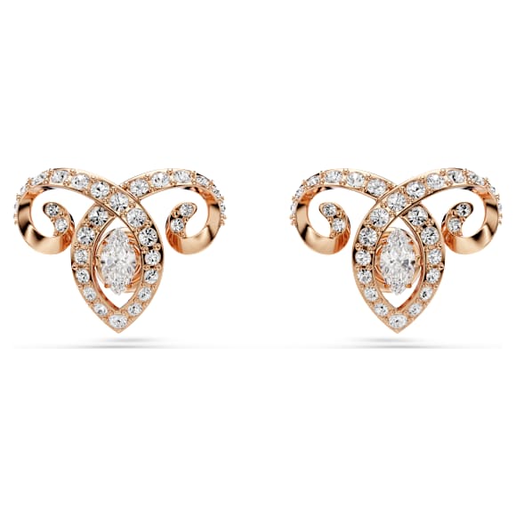 Chinese Zodiac スタッドピアス, ミックスカット, ホワイト, 18Kローズゴールドコーティング - Swarovski, 5753326