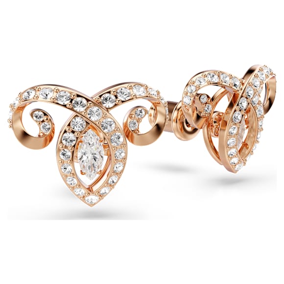 Chinese Zodiac スタッドピアス, ミックスカット, ホワイト, 18Kローズゴールドコーティング - Swarovski, 5753326