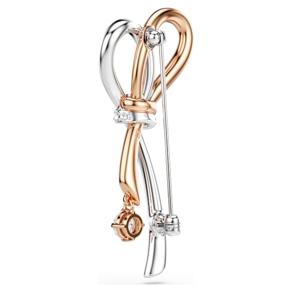 Hyperbola brooch, Mixed cuts, Bow, White, Mixed metal finish - Swarovski, 5753328