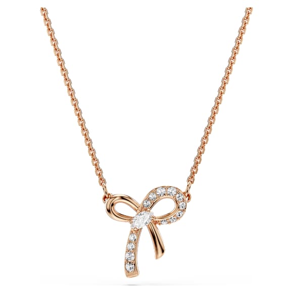 Hyperbola 鏈墜, 混合式切割, 蝴蝶結, 白色, 鍍金（玫瑰金色飾面） - Swarovski, 5753329