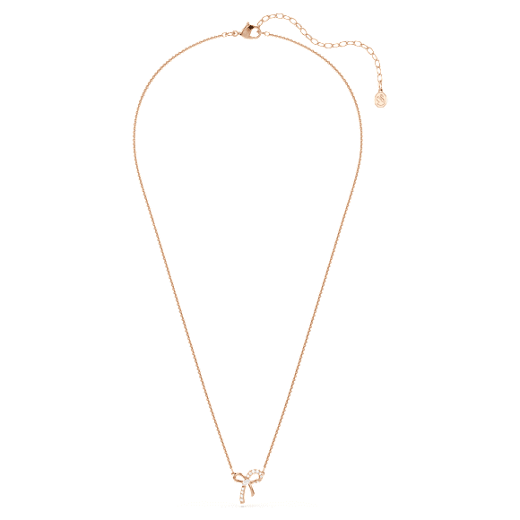 Hyperbola 鏈墜, 混合式切割, 蝴蝶結, 白色, 鍍金（玫瑰金色飾面） - Swarovski, 5753329