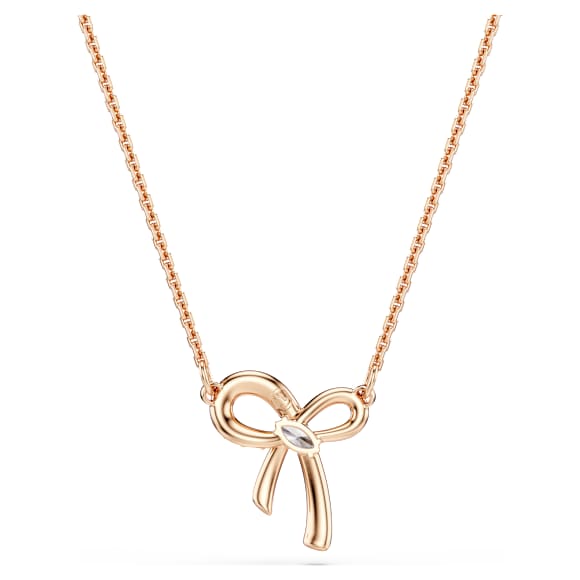 Hyperbola 链坠, 混合切割, 蝴蝶结, 白色, 玫瑰金色饰面 - Swarovski, 5753329