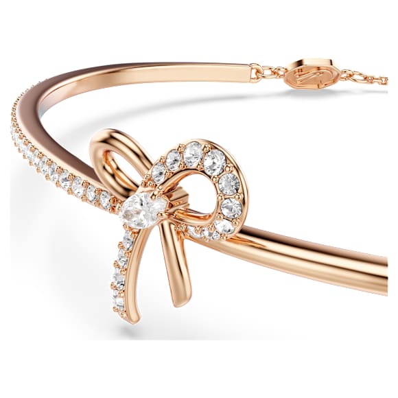 Hyperbola 手鐲, 混合式切割, 蝴蝶結, 白色, 鍍金（玫瑰金色飾面） - Swarovski, 5753330