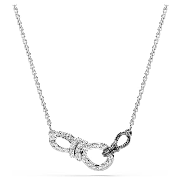 Hyperbola 項鏈, 圓形切割, 蝴蝶結, 白色, 多種金屬潤飾 - Swarovski, 5753332