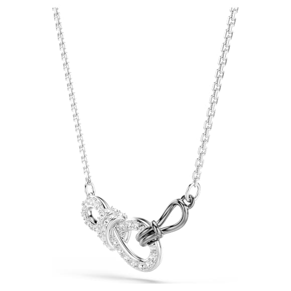 Hyperbola necklace, Round cut, Bow, White, Mixed metal finish - Swarovski, 5753332