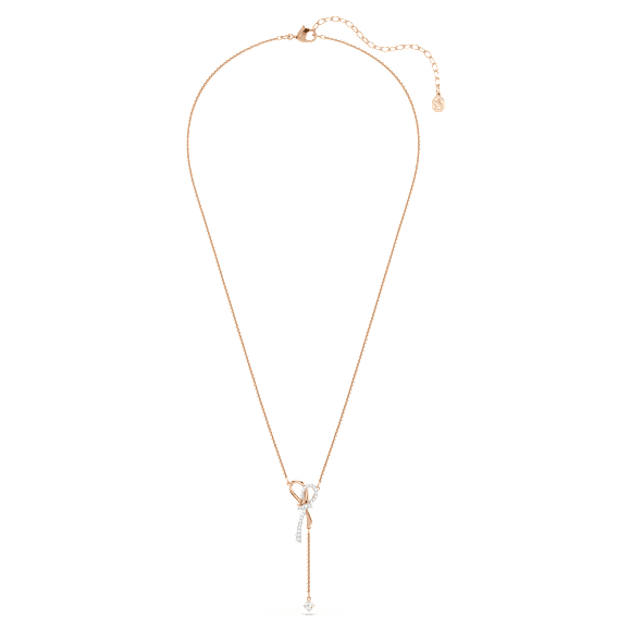 Verižica Hyperbola, Mešani rezi, Pentlja, Bela, Prevleka iz mešanih kovin - Swarovski, 5753336