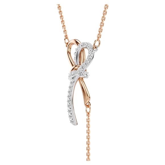 Verižica Hyperbola, Mešani rezi, Pentlja, Bela, Prevleka iz mešanih kovin - Swarovski, 5753336