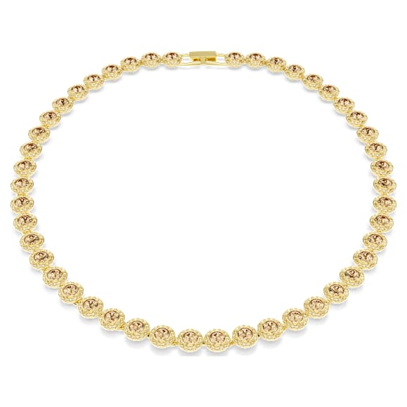 Una Angelic necklace, Round cut, Caramel, Gold-tone plated - Swarovski, 5753339