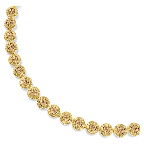 Una Angelic necklace, Round cut, Caramel, Gold-tone plated - Swarovski, 5753339