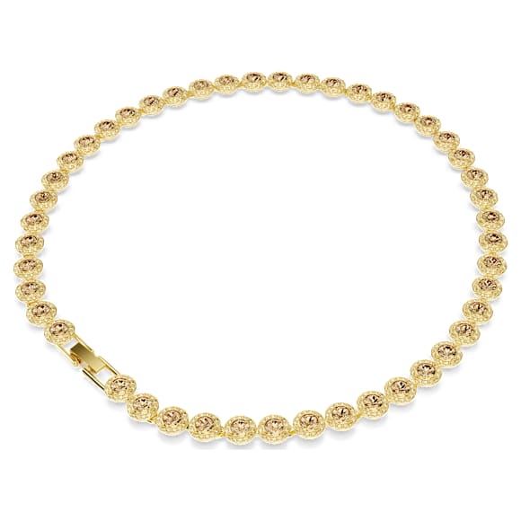 Una Angelic necklace, Round cut, Caramel, Gold-tone plated - Swarovski, 5753339
