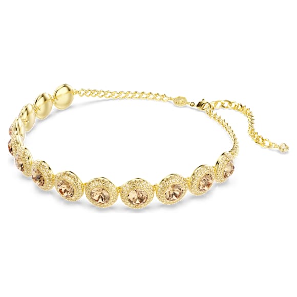 Ras-de-cou Una Angelic, Taille ronde, Caramel, Placage de ton or - Swarovski, 5753340