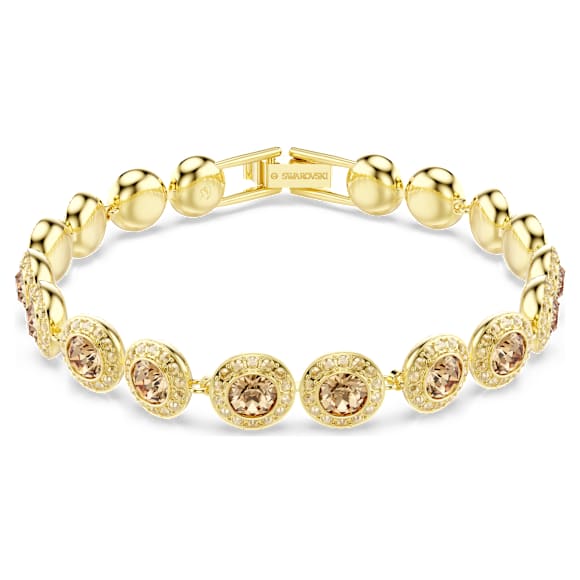 Una Angelic bracelet, Round cut, Caramel, 18K gold finish - Swarovski, 5753341