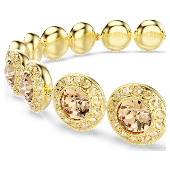 Una Angelic bracelet, Round cut, Caramel, 18K gold finish - Swarovski, 5753341