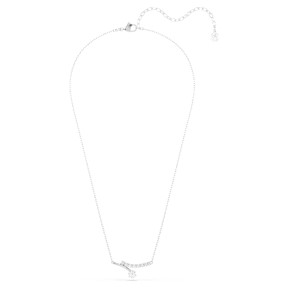 Matrix สร้อยคอ, เจียระไนทรงกลม, ขาว, เคลือบโรเดียม - Swarovski, 5753568