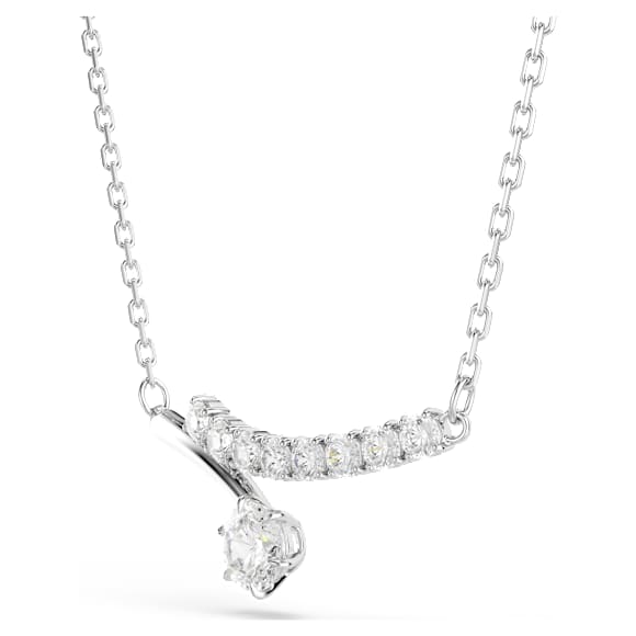 Matrix 項鏈, 圓形切割, 白色, 鍍白金色 - Swarovski, 5753568