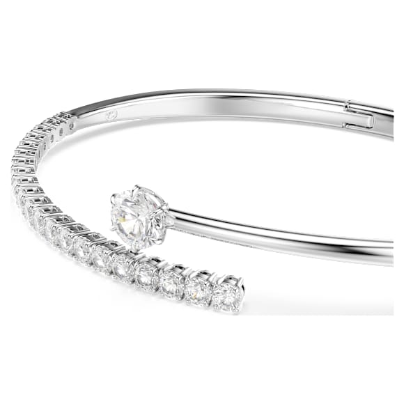 Matrix Armreif, Rundschliff, Weiß, Rhodiniert - Swarovski, 5753569