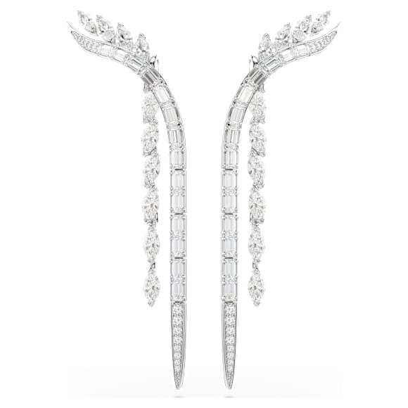 Pendientes Mesmera, Tallas mixtas, Blancos, Baño de rodio - Swarovski, 5753675