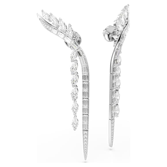 Mesmera ピアス, ミックスカット, ホワイト, ロジウム・プレーティング - Swarovski, 5753675