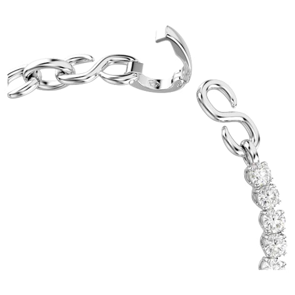 Pulseira Matrix, Lapidação redonda, Branca, Lacado a ródio - Swarovski, 5753926