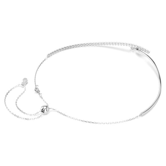 Matrix necklace, Round cut, White, Rhodium plated - Swarovski, 5754020
