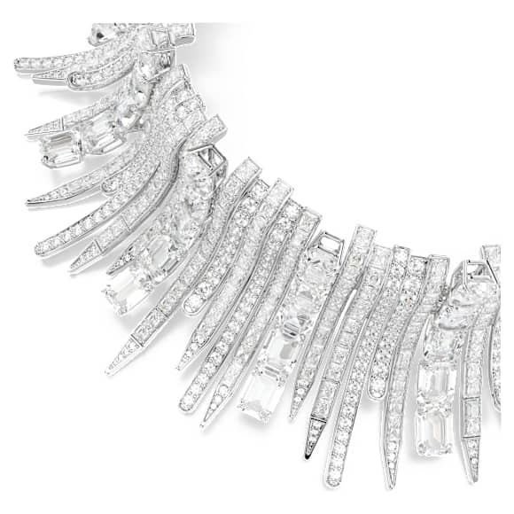 Vienna choker, Mixed cuts, White, Rhodium plated - Swarovski, 5754021