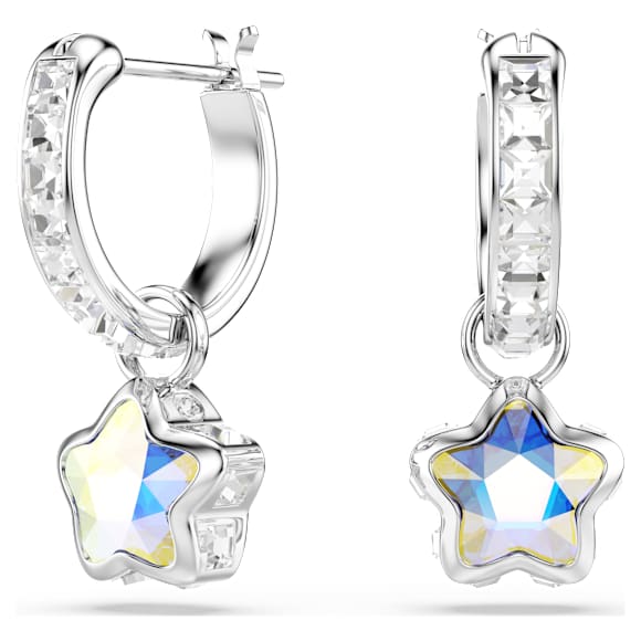 Viseči uhani Chroma, Mešani rezi, Zvezda, Beli, Prevleka iz rodija - Swarovski, 5754172