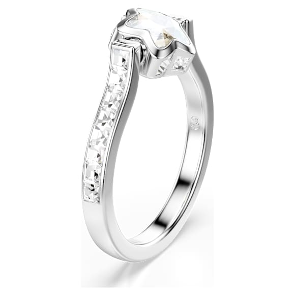 Chroma リング, ミックスカット, 星, ホワイト, ロジウム・プレーティング - Swarovski, 5754176