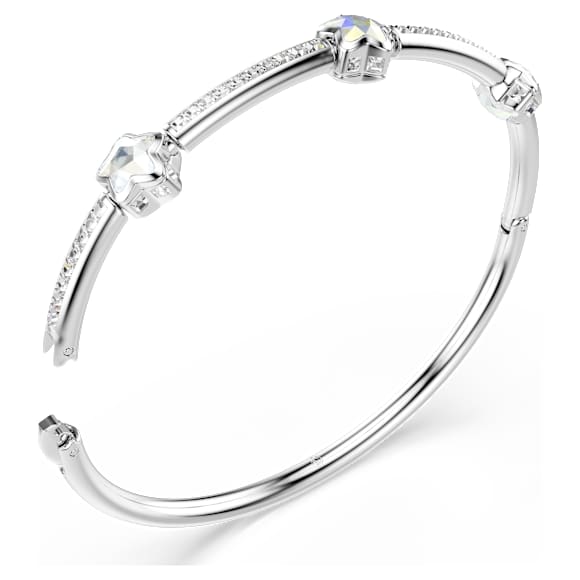 Obročasta zapestnica Chroma, Mešani rezi, Zvezda, Bela, Prevleka iz rodija - Swarovski, 5754178