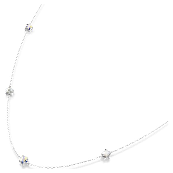 Chroma lange ketting, Ster, Wit, Rodium toplaag - Swarovski, 5754181