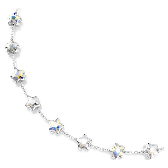 Chroma Halskette, Verschiedene Schliffe, Stern, Weiß, Rhodiniert - Swarovski, 5754183