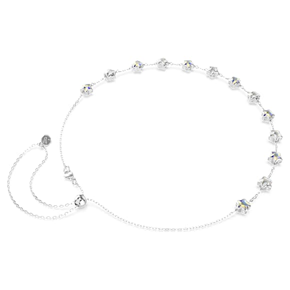 Verižica Chroma, Mešani rezi, Zvezda, Bela, Prevleka iz rodija - Swarovski, 5754183