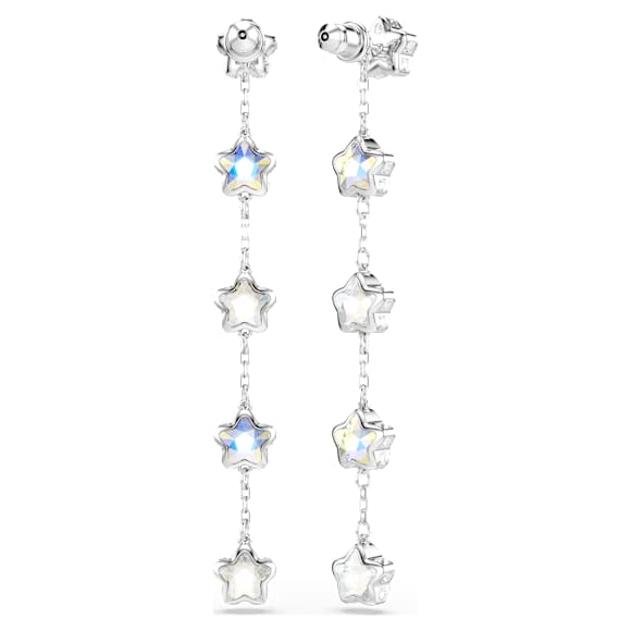 Orecchini Chroma, Taglio misto, Stella, Bianchi, Placcato rodio - Swarovski, 5754184