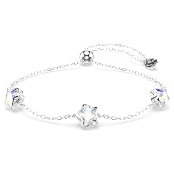 Chroma armband, Ster, Wit, Rodium toplaag - Swarovski, 5754185