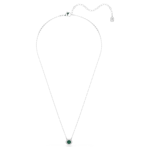 Colgante Una Angelic, Talla redonda, Verde, Baño de rodio - Swarovski, 5754229