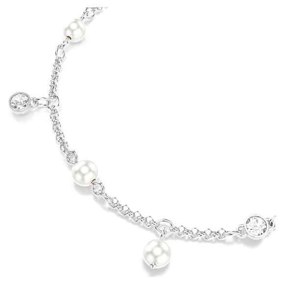 Imber Bileklik, Kristal inci, Yuvarlak kesim, Beyaz, Rodyum kaplama - Swarovski, 5754242