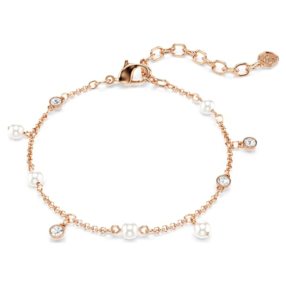 Imber Bileklik, Kristal inci, Yuvarlak kesim, Beyaz, 18k pembe altın rengi yüzey - Swarovski, 5754243