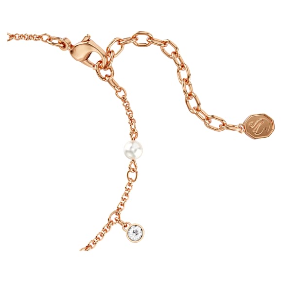 Imber armband, Crystal Pearl, Ronde slijpvorm, Wit, 18k roségouden afwerking - Swarovski, 5754243