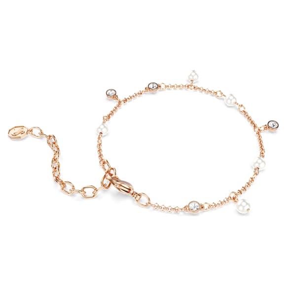 Imber karkötő, Kristálygyöngy, Körmetszéses, Fehér, 18 kt-os rózsaarany bevonat - Swarovski, 5754243