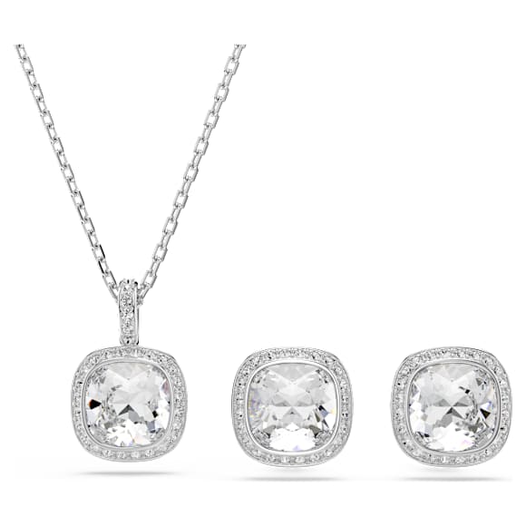 Una Angelic 套裝, 枕形切割, 白色, 鍍白金色 - Swarovski, 5754343