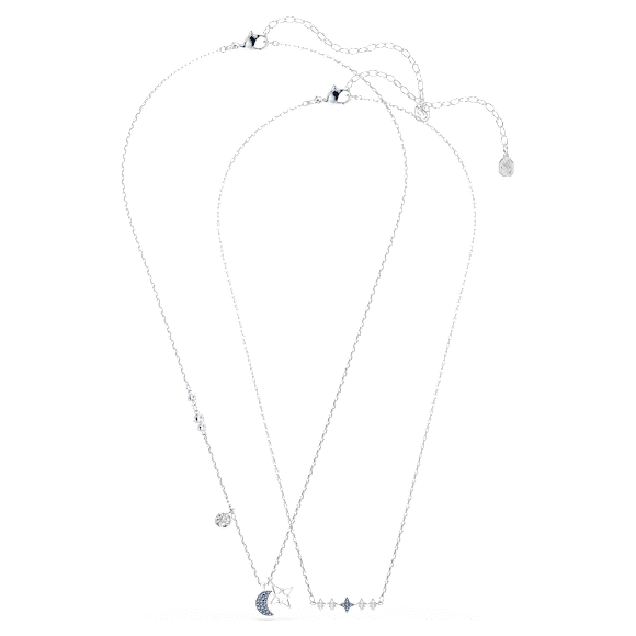 Symbolica Kolye, Yuvarlak kesim, Ay, Mavi, Rodyum kaplama - Swarovski, 5754380