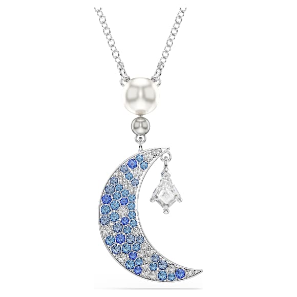 Symbolica 펜던트, 라운드 컷, 달, 블루, 로듐 플래팅 - Swarovski, 5754381