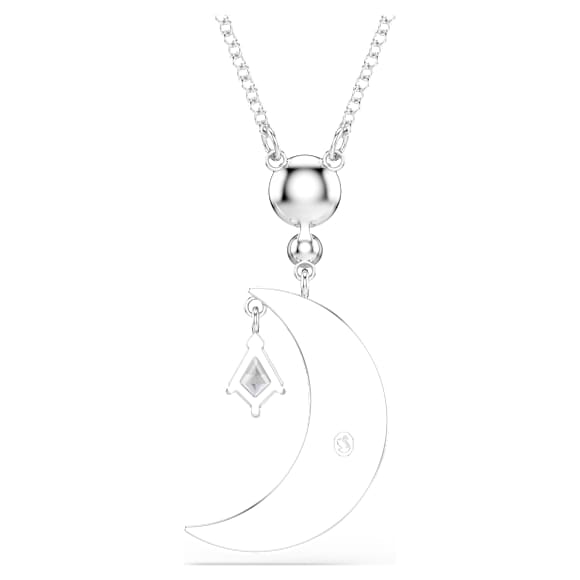 Colgante Symbolica, Talla redonda, Luna, Azul, Baño de rodio - Swarovski, 5754381